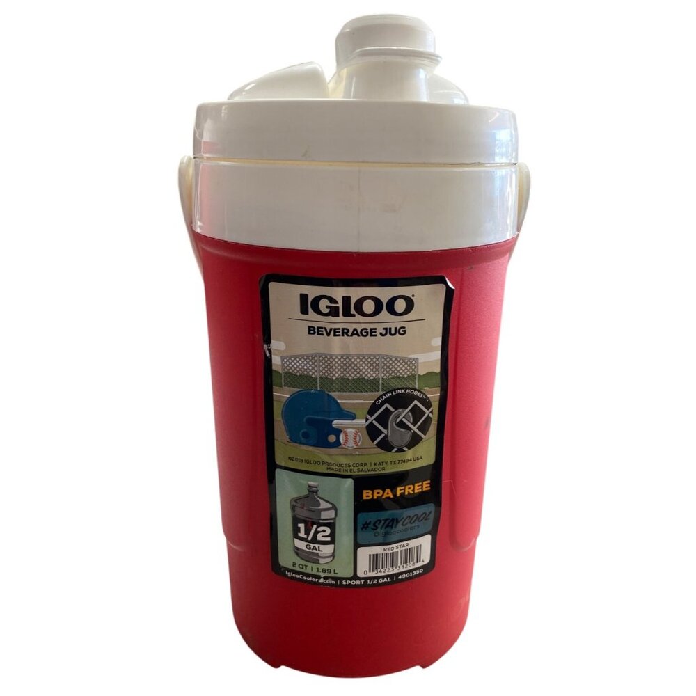 Igloo 1/2 Gallon BPA-Free Red Beverage Jug Handle & Lid